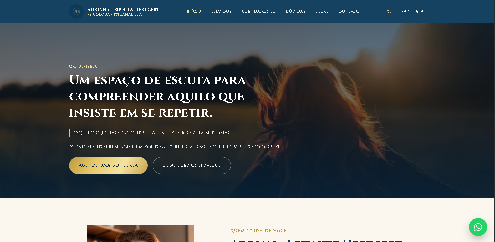 Modelo de landing page de conversão desenvolvida pela LS Agência